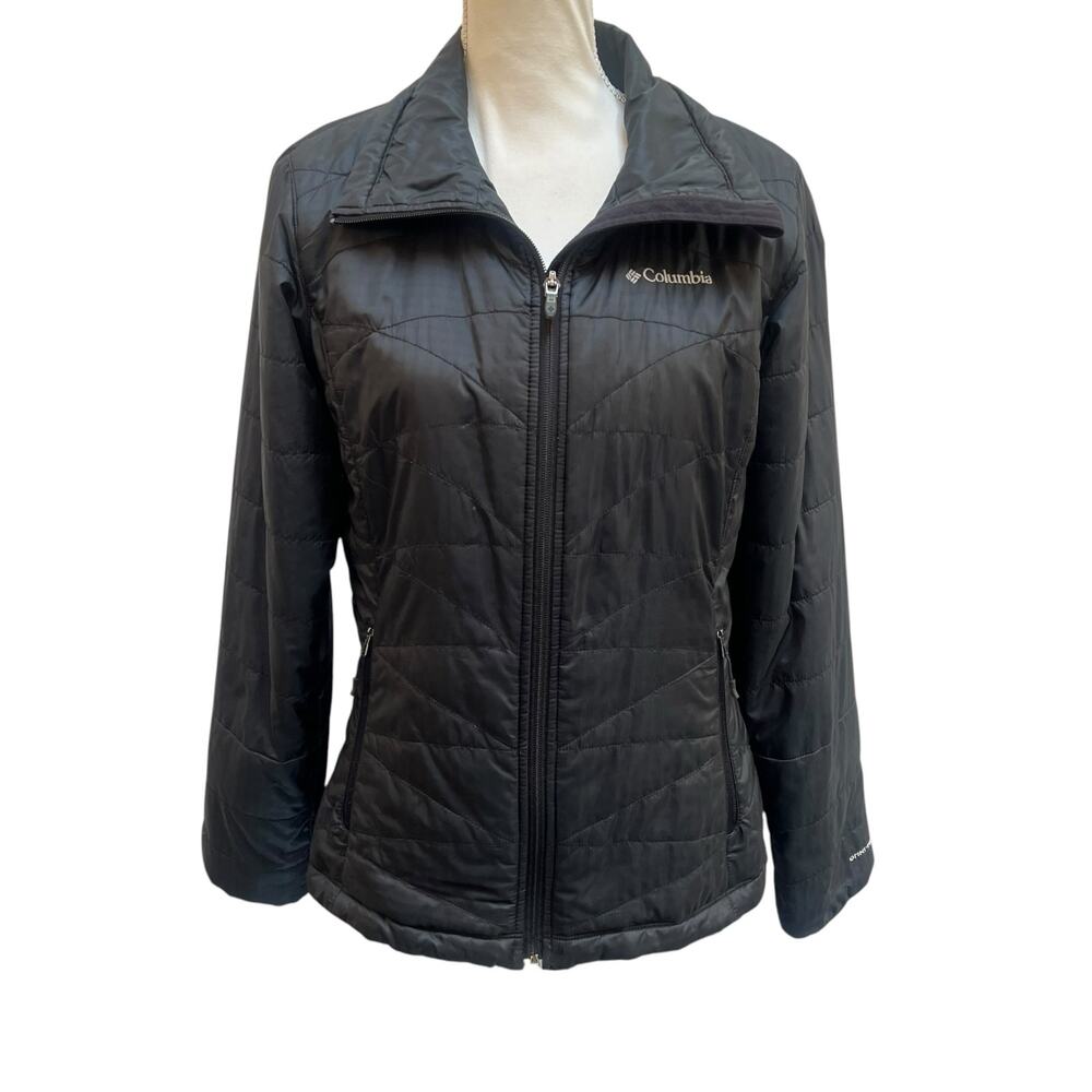 Columbia Black Quilted Omni-Heat Insulated Jacket Full Zip Womens Size M